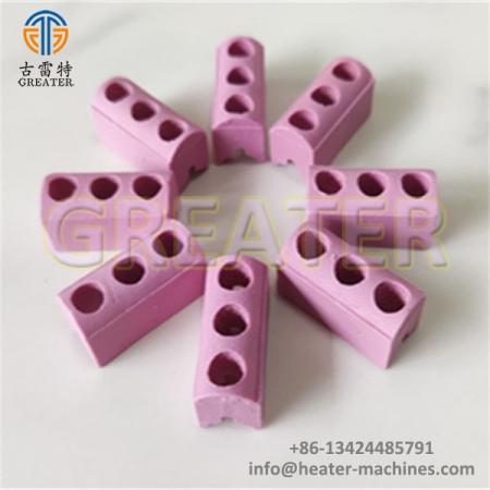 3 Holes Pink Ceramic Bar With Bottom Groove