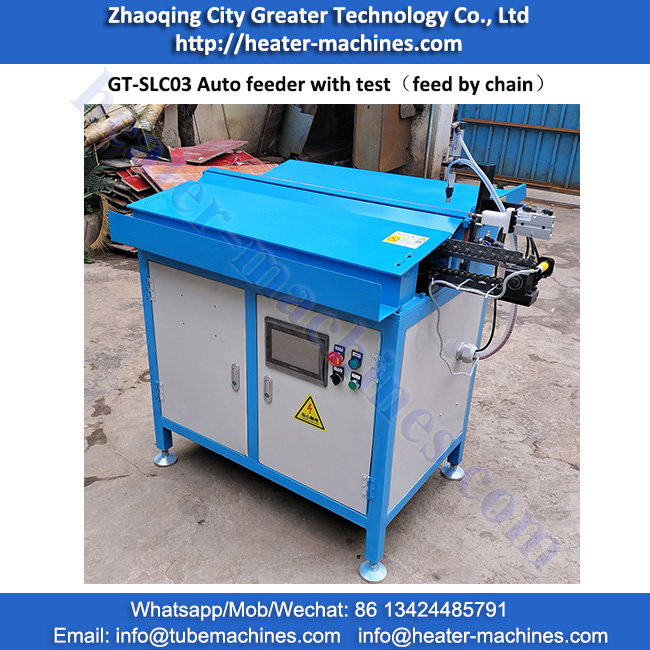 auto feeder machine with test for tubular heaters 