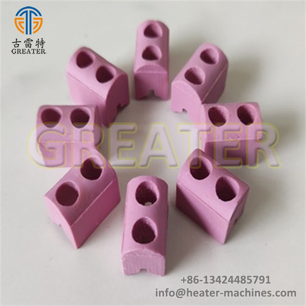 2 Holes Pink Ceramic Bar With Bottom Groove