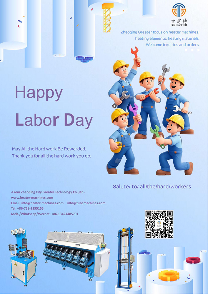 Saludo del día del trabajo para máquinas calentadoras